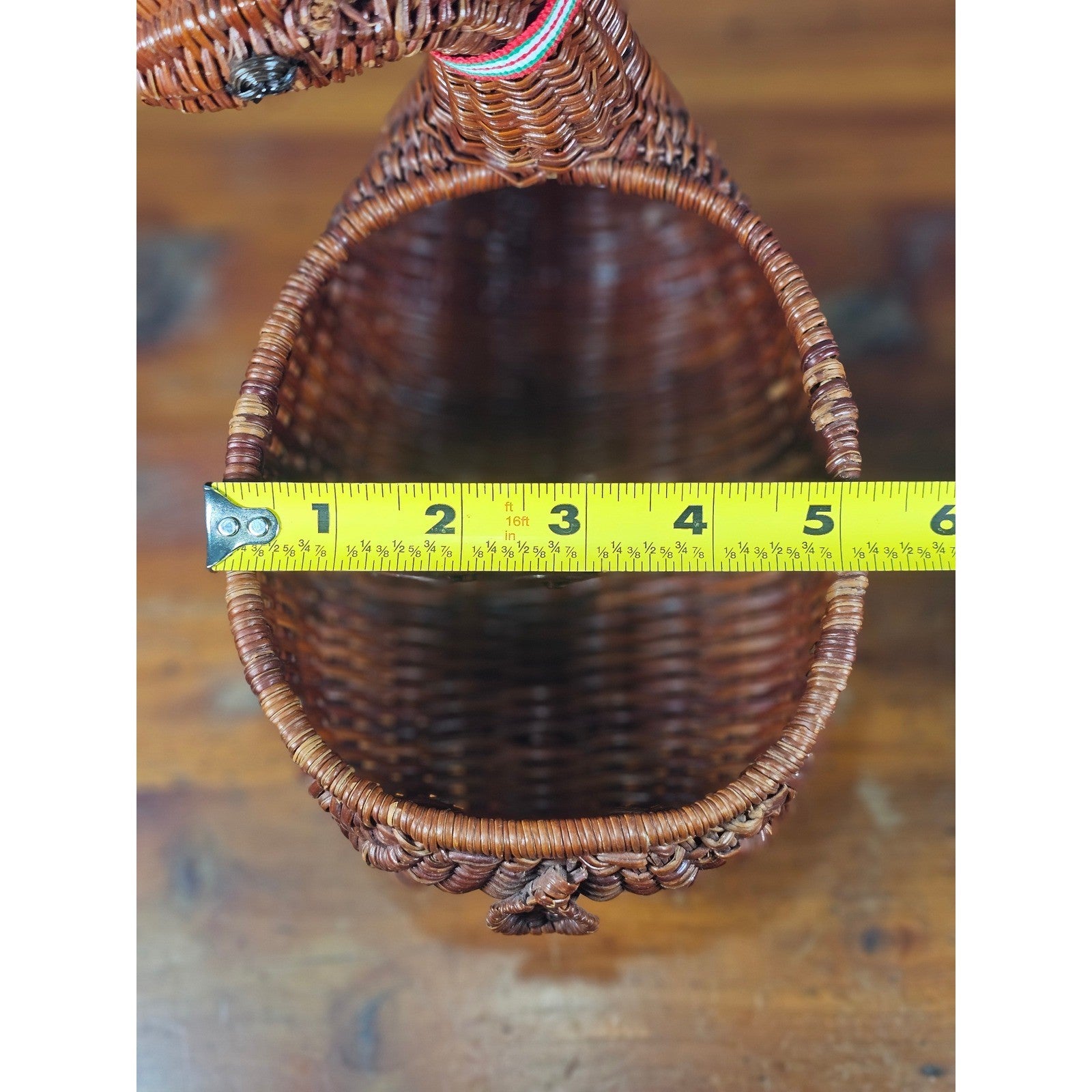 Vintage Wicker Deer Basket Rustic Primitive Holiday Decor Storage