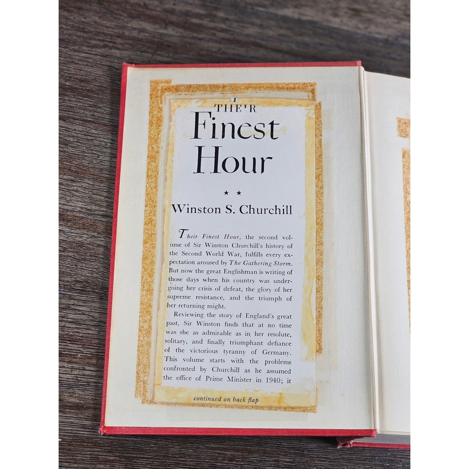 The Second World War Their Finest Hour 1949 Churchill HC