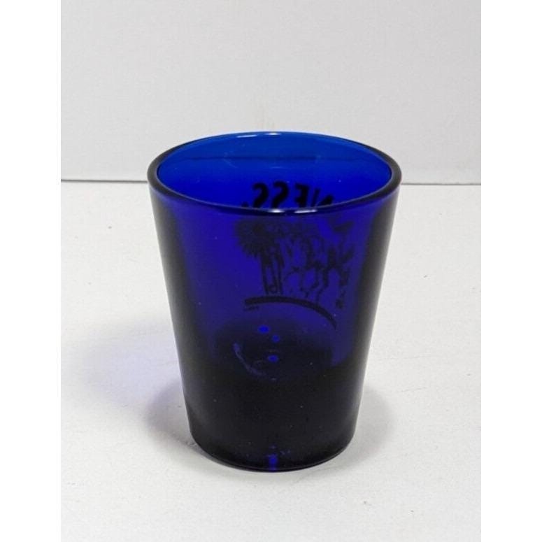 Preakness Stakes Shot Glass Blue Horse Racing Barware Souvenir