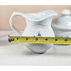 Vintage Pfaltzgraff Blue Rose Creamer and Sugar Bowl Stoneware Set