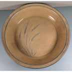 Handcrafted Sea Oats Ceramic Serving Bowl Blue Wheat 11.5"