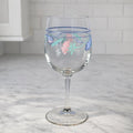 Lenox Floral Wine Goblet Poppy Blue Glass 10 oz Stemware