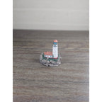 Miniature Lighthouse Figurine Hollow Resin Coastal Decor 4 Inch Nautical