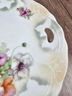 Three Crown China Serving Plate Stunningly Beautiful 1909-1916 Pastel Scalloped