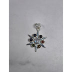 Vintage Sterling Silver Multistone Starburst Pendant .925 No Chain