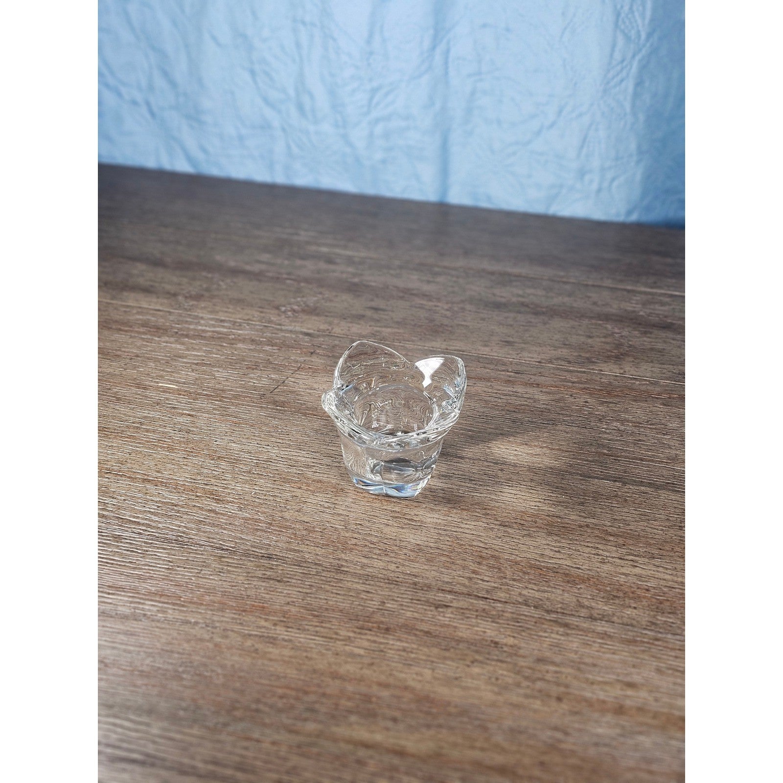 Vintage Clear Glass Votive Candle Holder | Sculpted Glass | 3" x 3"