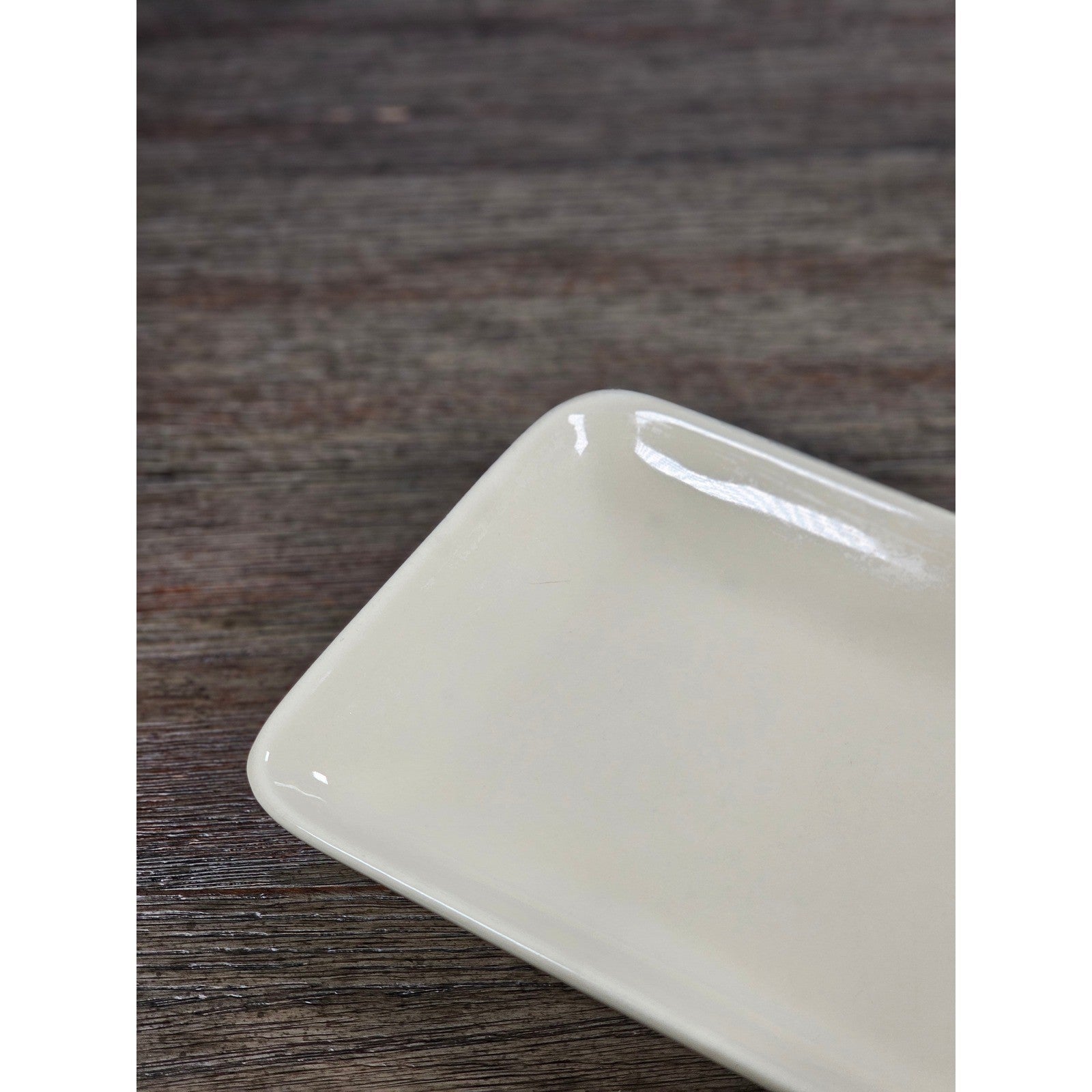 Old Pottery Company Rectangular Dish 7x5 Cream Stoneware Tray