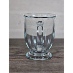 Vintage Anchor Clear Glass Footed Mug USA Made Coffee Tea Cup