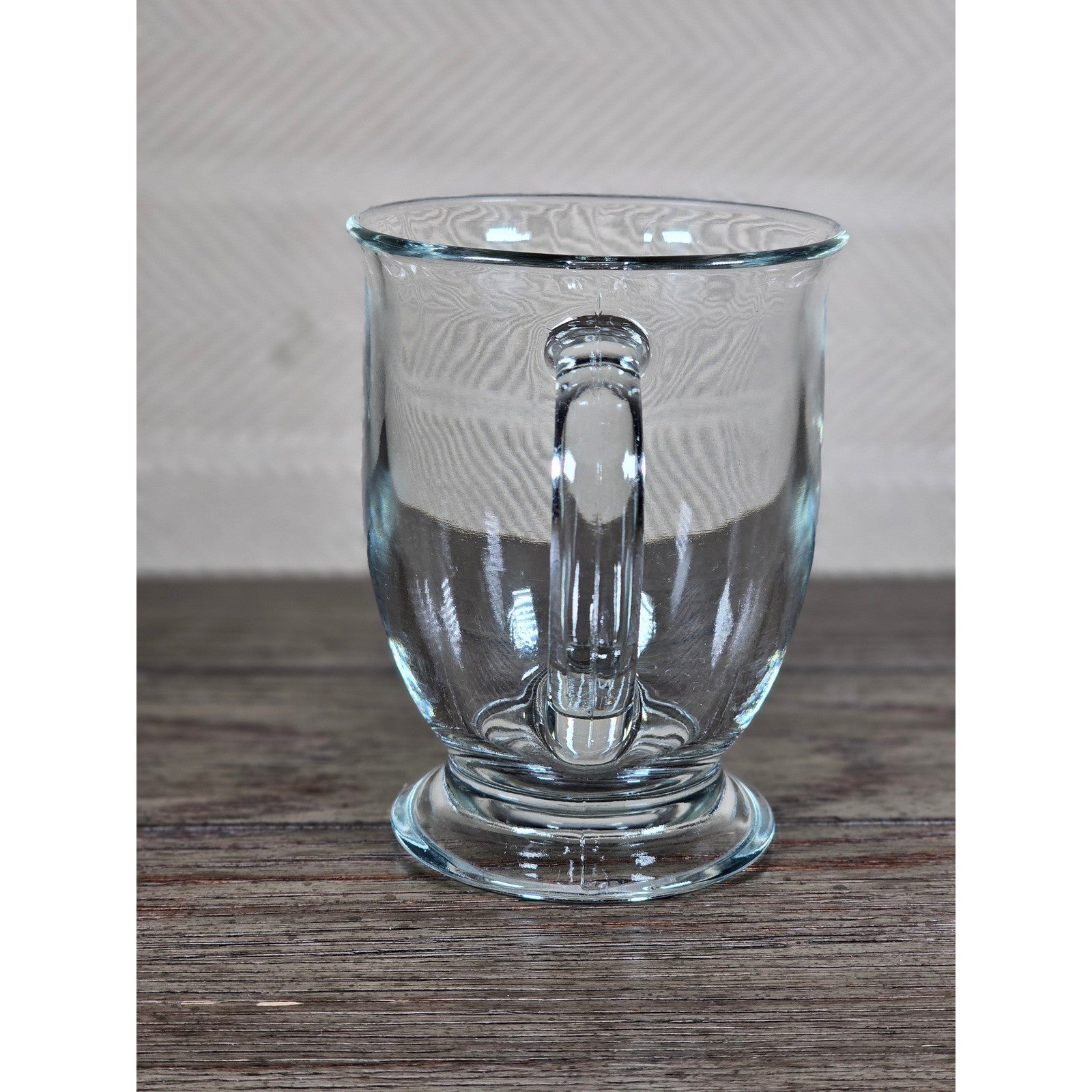 Vintage Anchor Clear Glass Footed Mug USA Made Coffee Tea Cup