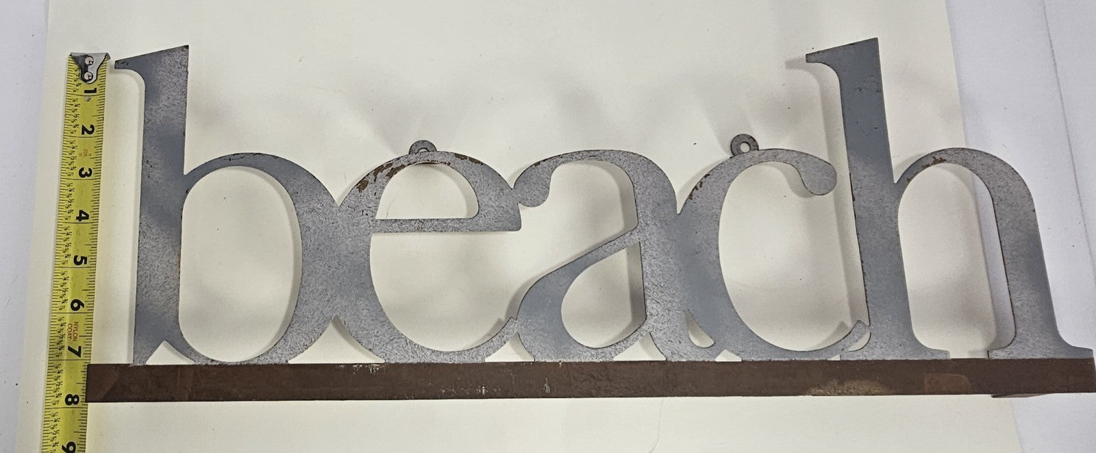 Pop-Out Metal “BEACH” Rustic Wall Art Sign | Coastal Farmhouse Beachhouse Decor