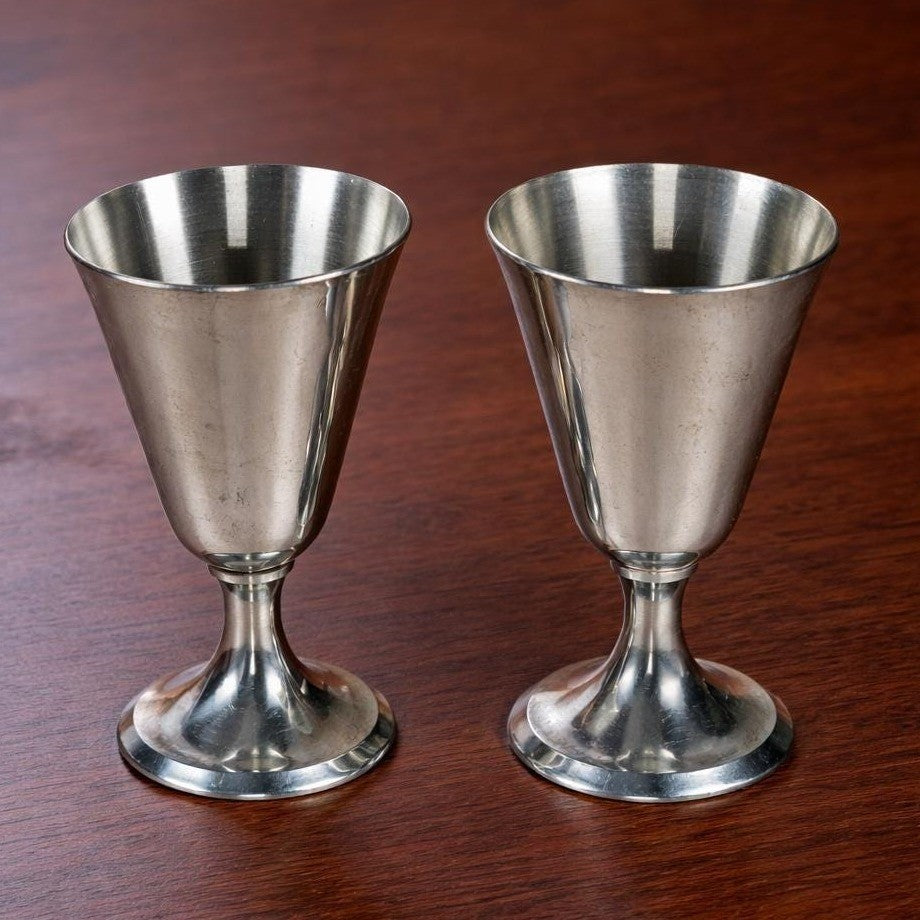 Kirk Stieff Pewter P105 Goblets Set of 2 Vintage Pewter Cups