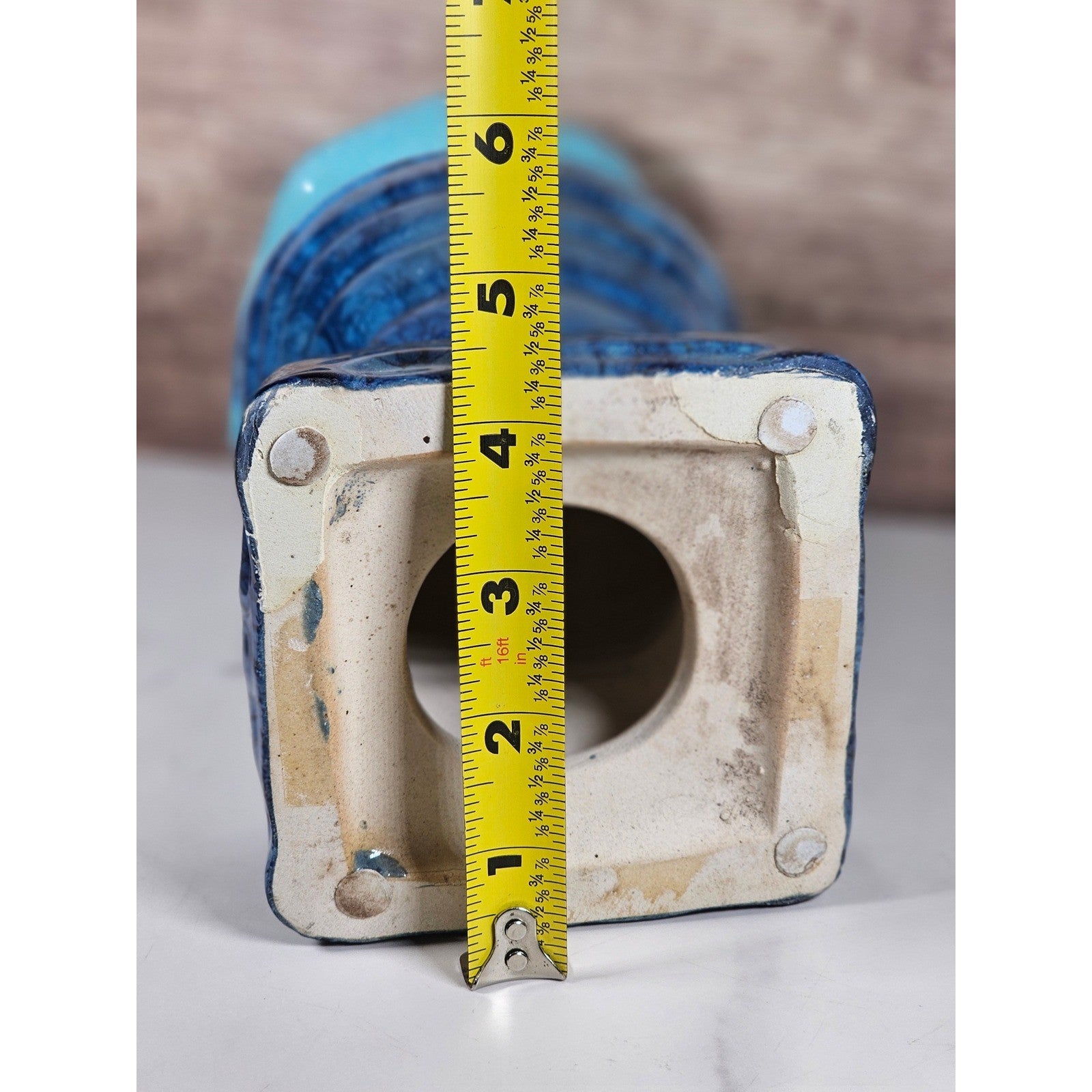 Blue Drip Glaze Ceramic Vase | Textured Aqua Cobalt Art Pottery Decor