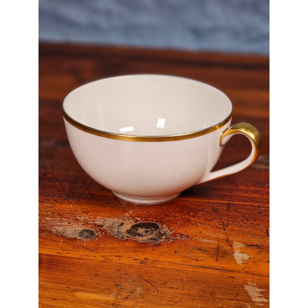 Theodore Haviland New York White Porcelain Teacup with Gold Trim