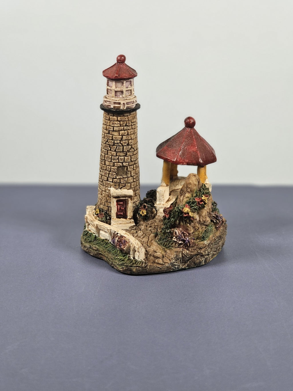 Vintage 90s Ks Collection Lighthouse Figurine With Gazebo