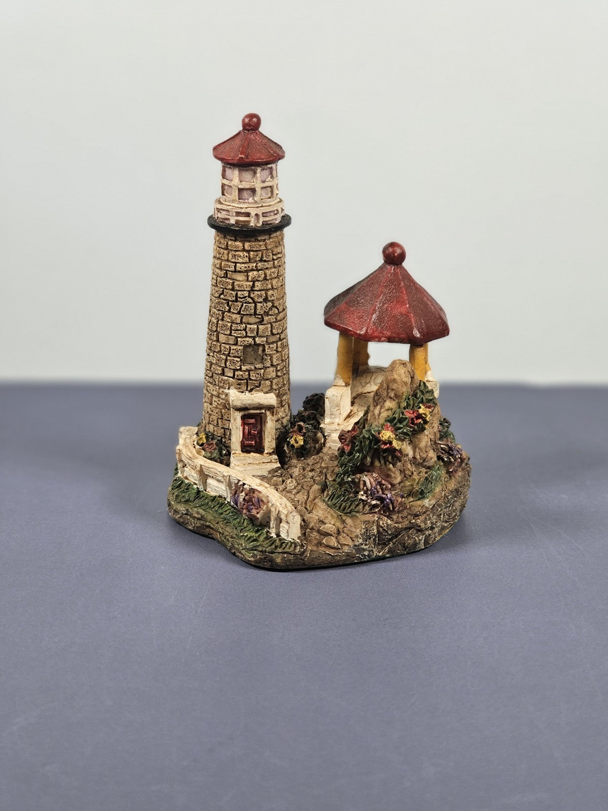 Vintage 90s Ks Collection Lighthouse Figurine With Gazebo