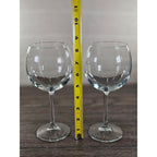 Vintage Clear Bowl Wine Glasses Set of 2 Stemware 8.5" Tall