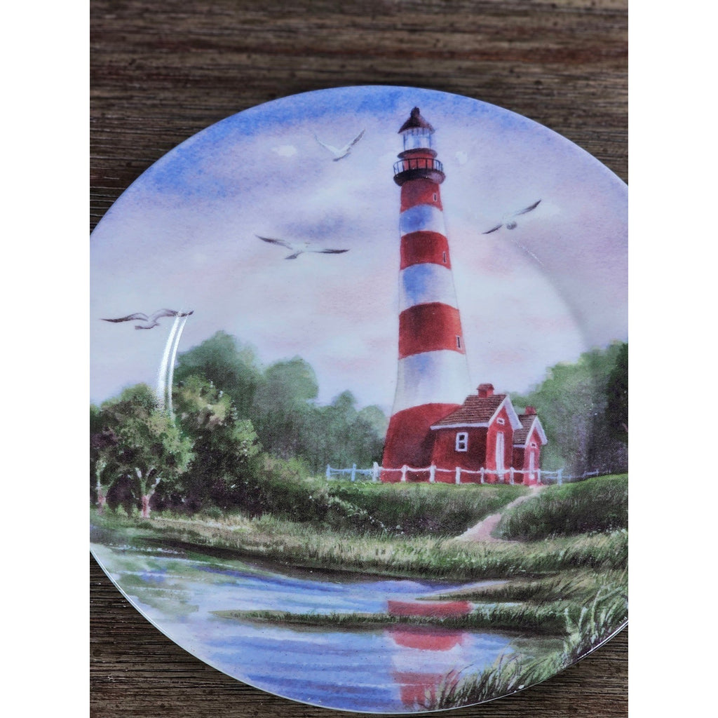 Virginia Assateague Lighthouse Decorative Plate 8 Inch Coastal Decor