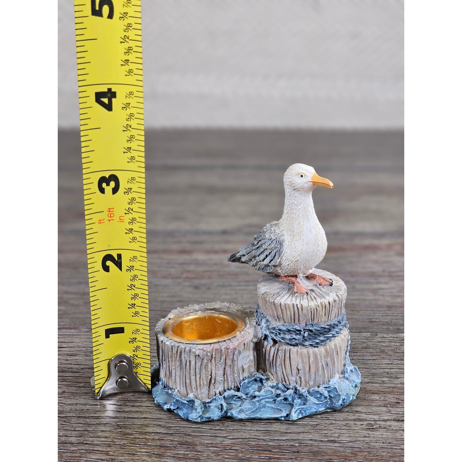 Vintage Seagull Candlestick Holder Nautical Coastal Decor Small Table Accent