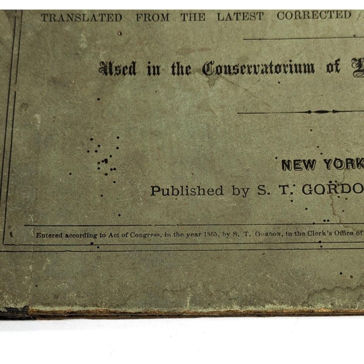 Antique 1865 Technical Studies for the Piano Forte Music Book