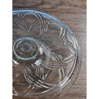 Vintage Pressed Glass Reversible Food Display Stand with Dip Bowl 11"