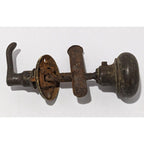 Antique Bronze Door Knob Latch Set 19th Century Hardware