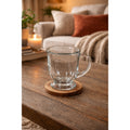Vintage Anchor Clear Glass Footed Mug USA Made Coffee Tea Cup