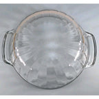 Vintage Clear Glass Handled Bowl Ribbed Glass Serving Bowl