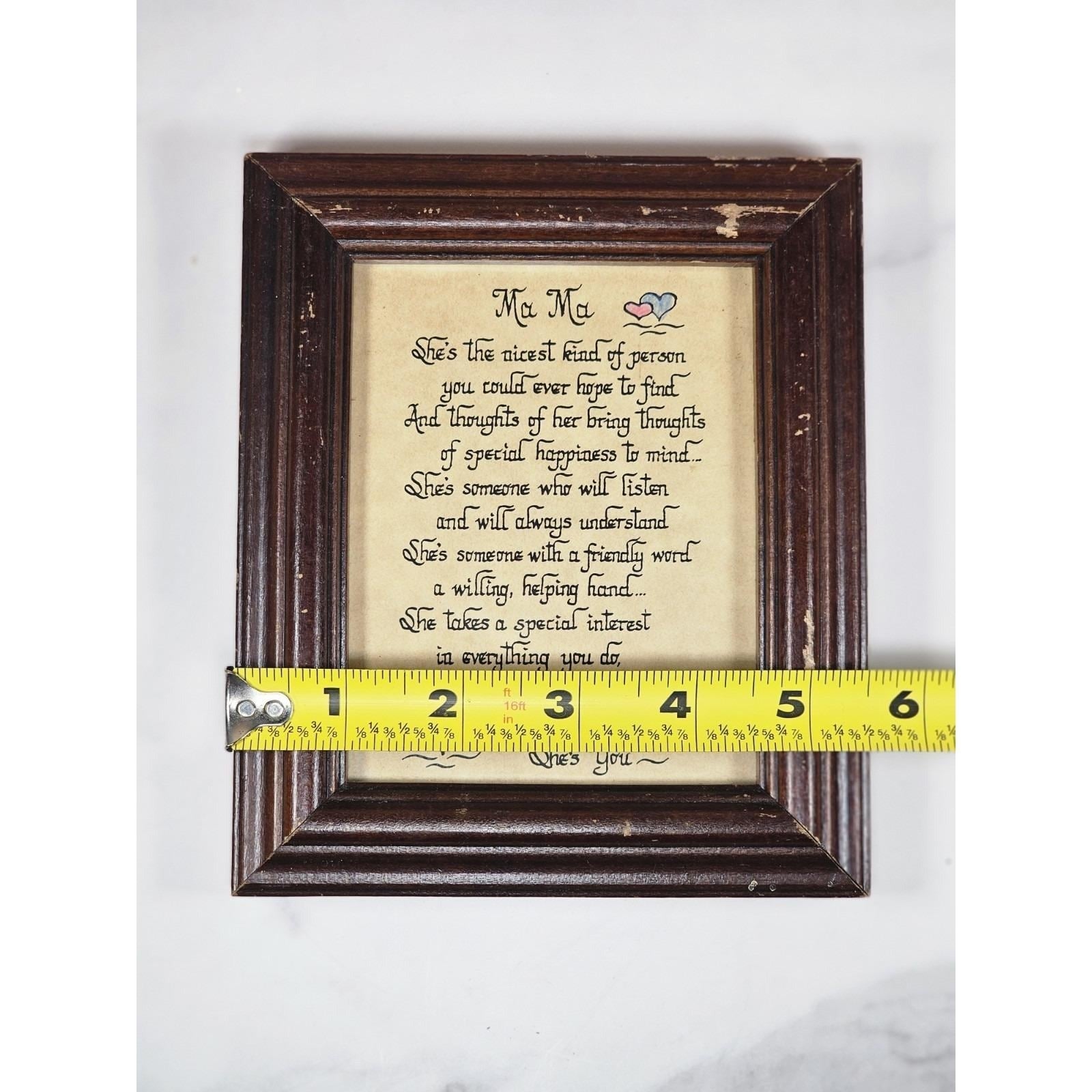 Framed Mother Poem Print Wooden Frame Gift for Mom or Grandma
