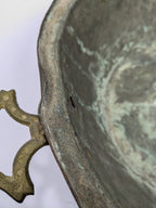 Vintage Copper Plated Pot With Cast Brass Handles