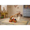Vintage Wooden Construction Crane Truck Toy 1950s Extendable Arm Pull Toy