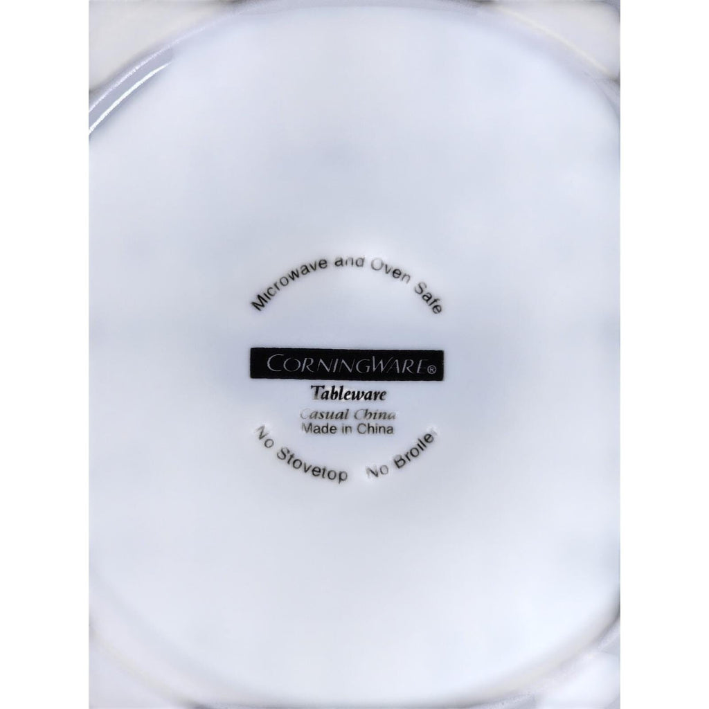 CorningWare French White Ribbed Plates Set of 2 8.25 Inch Salad Plates