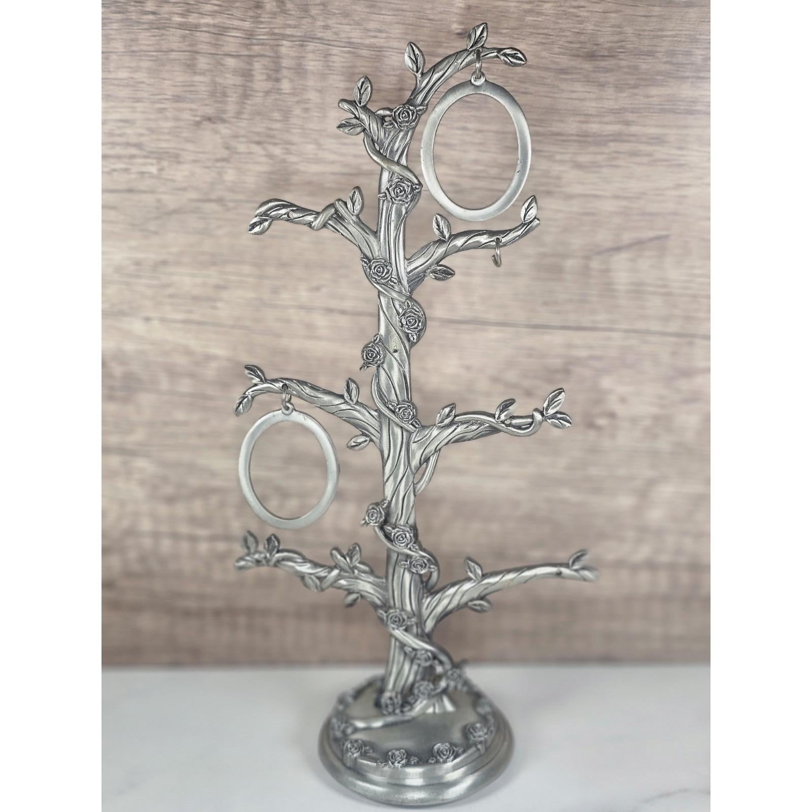 VTG Belk Pewter Rose Bush Family Cameo Photo Holder Display, 11.5" Project Piece