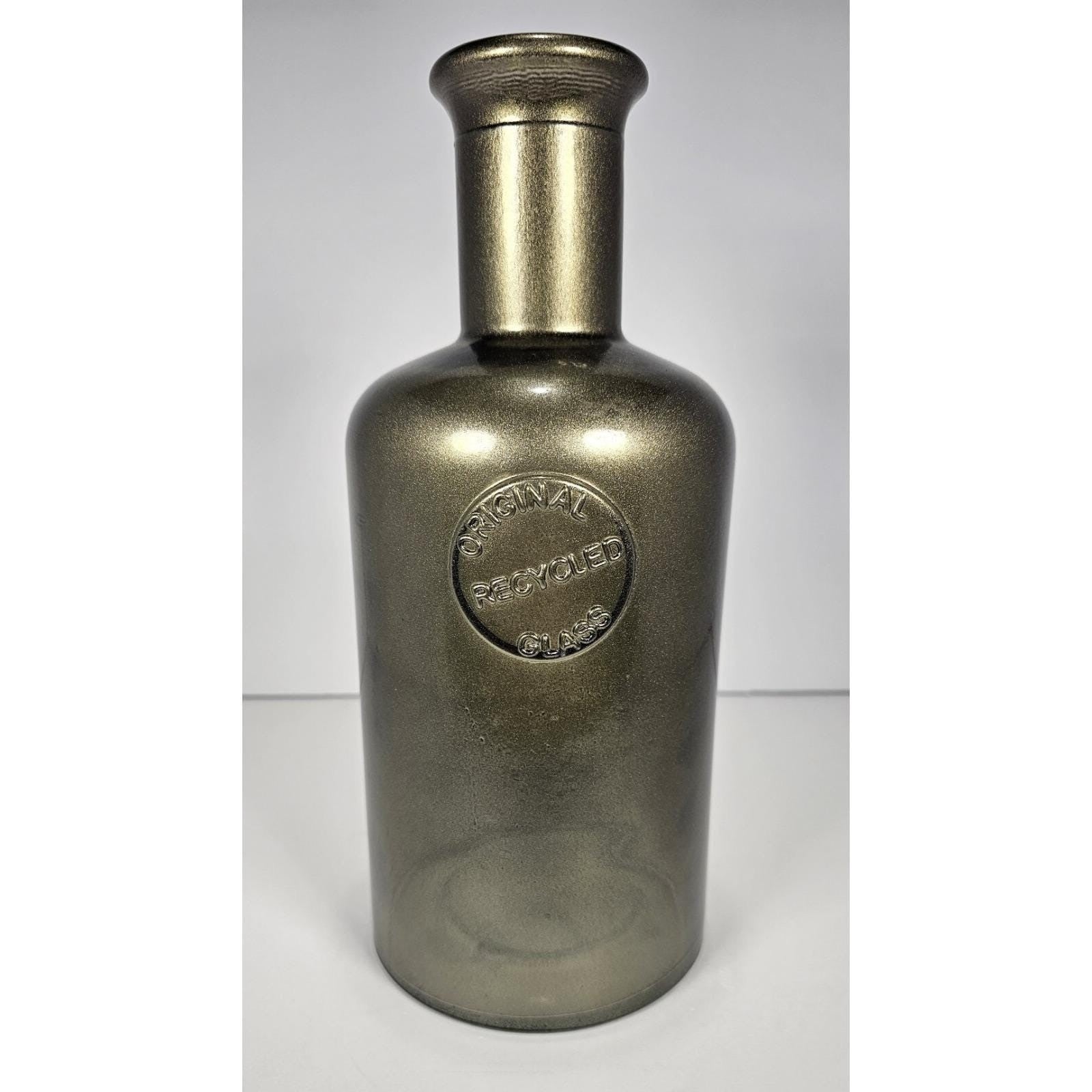 Vintage Recycled Glass Bottle Grey Spain Vase Decor