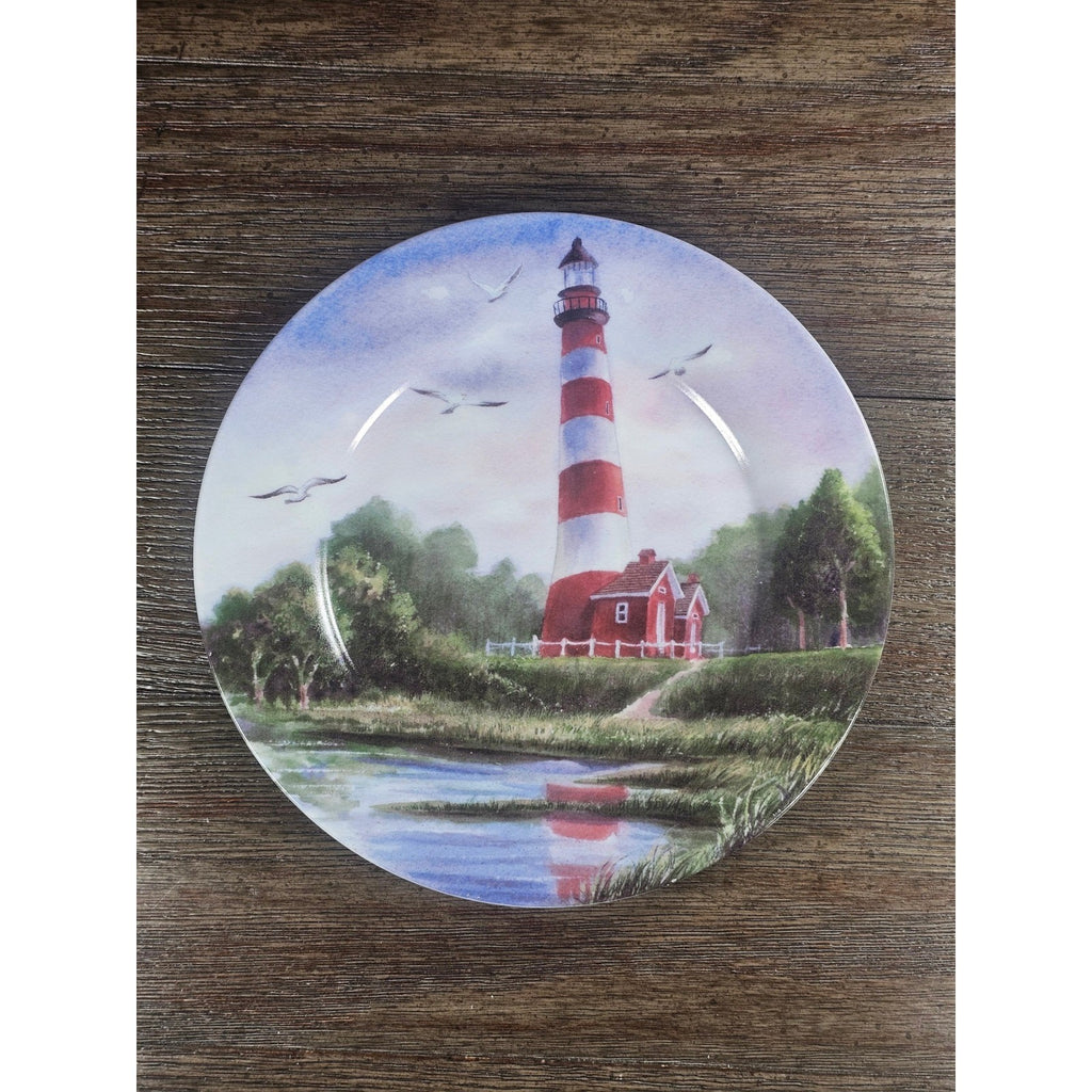 Virginia Assateague Lighthouse Decorative Plate 8 Inch Coastal Decor