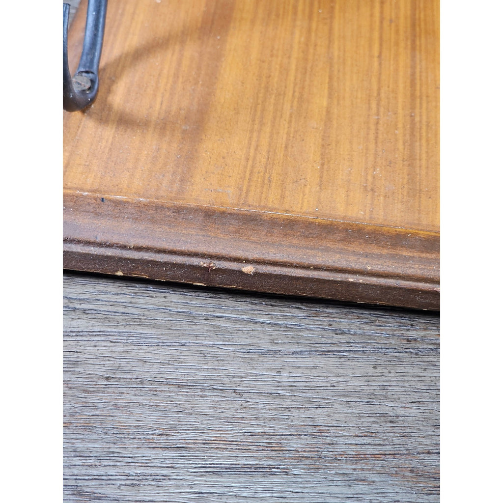 Vintage Countertop Wine Bottle Rack | Wood & Black Metal | Holds 3 Bottles