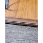 Vintage Countertop Wine Bottle Rack | Wood & Black Metal | Holds 3 Bottles