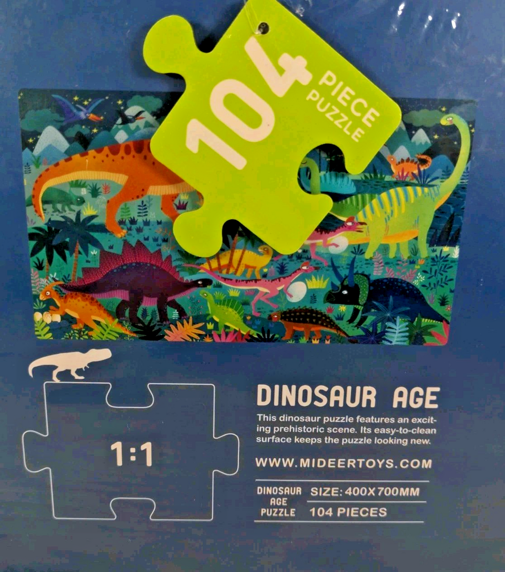 New Mideer Limited Dinosaur Age 104 pcs Jigsaw Puzzle w/ Case Sealed