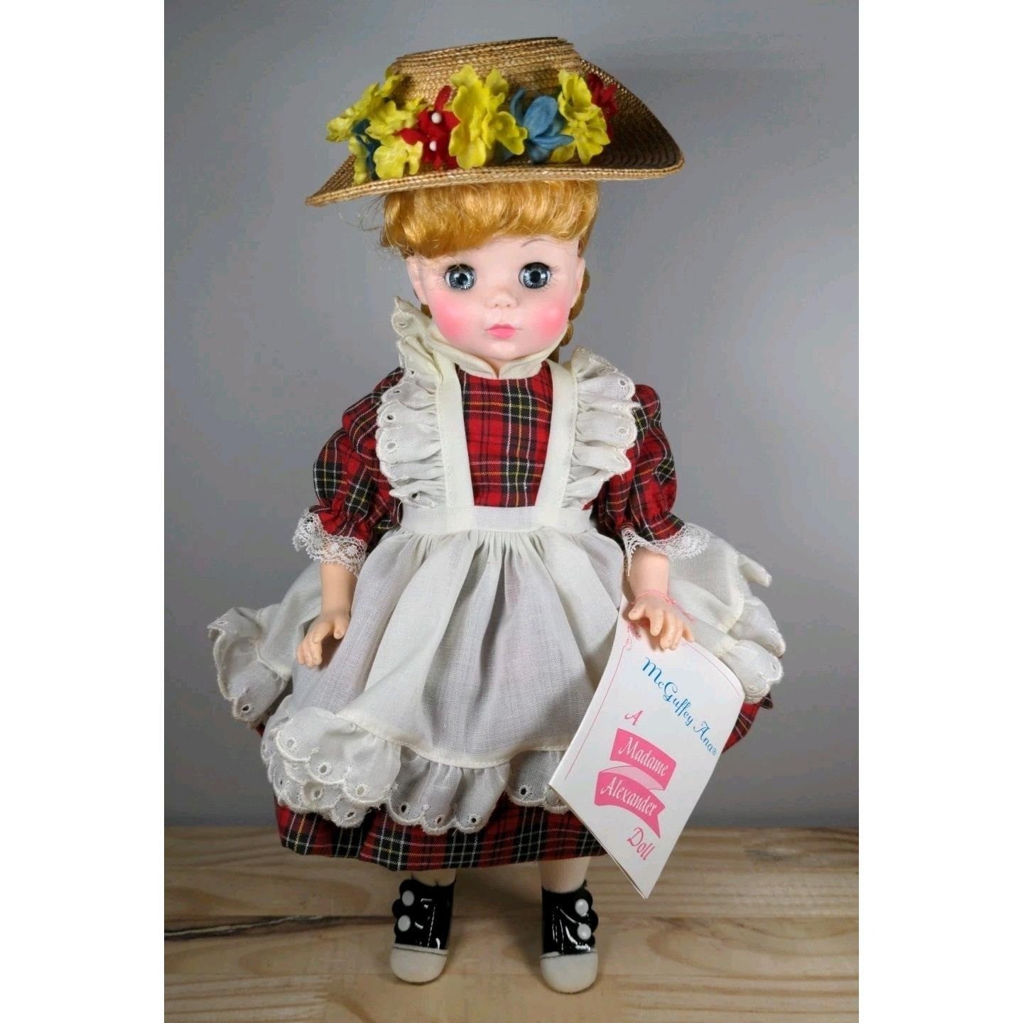 Vintage Madame Alexander McGuffey Ana Doll w Box & Tags Red Plaid