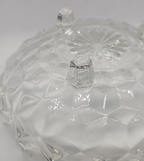 Fostoria American Cubist 3-Footed Clear Pressed Glass Bowl