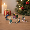 Vintage Christmas Village Miniature Figurines Set of 5 Polystone