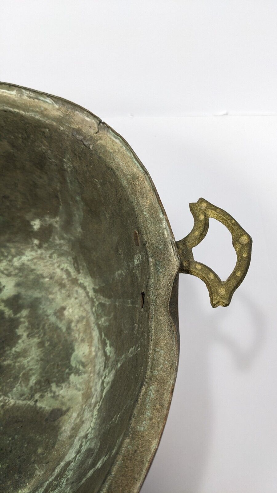 Vintage Copper Plated Pot With Cast Brass Handles