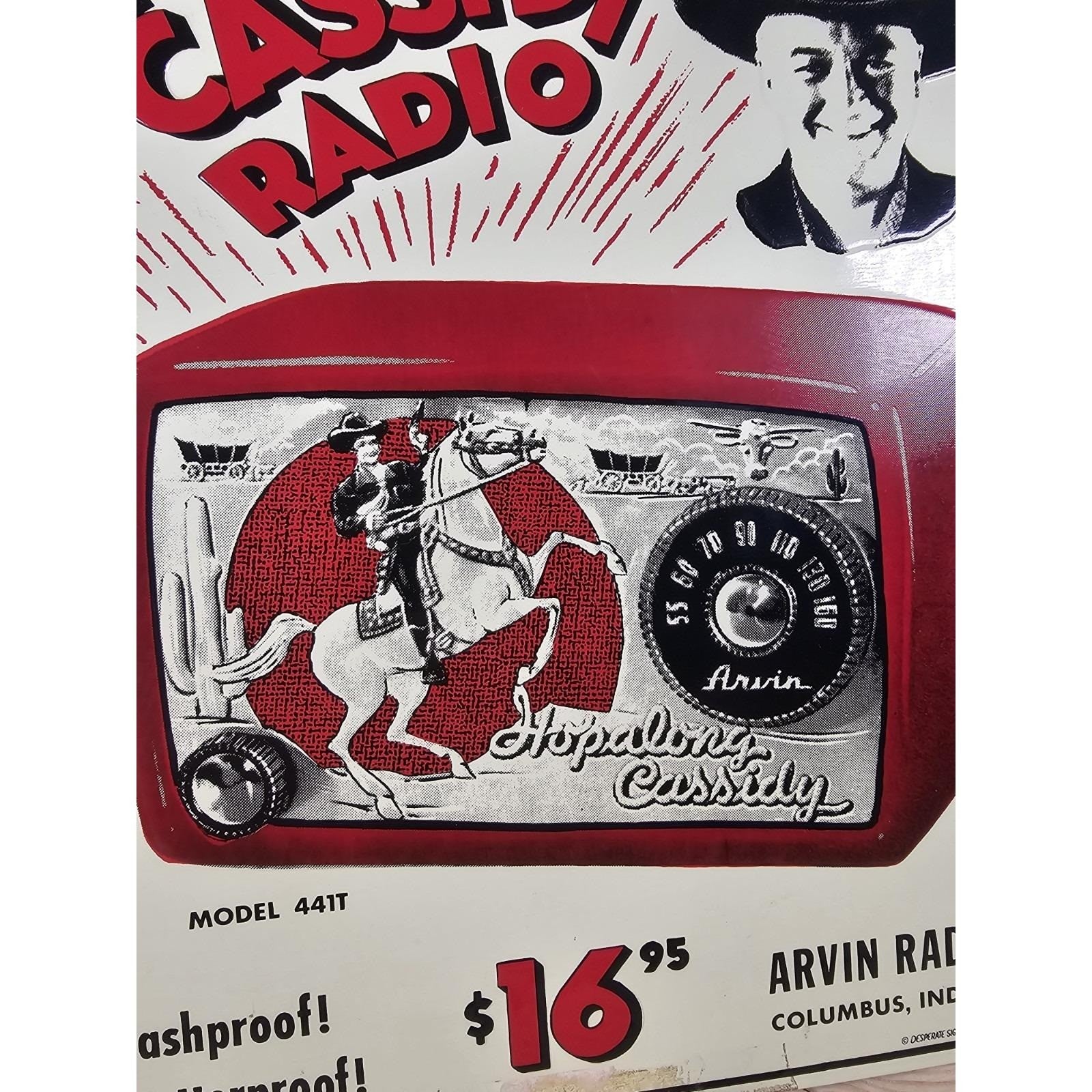 Hopalong Cassidy Arvin Radio Tin Sign 9x12 Vintage Style Advertising