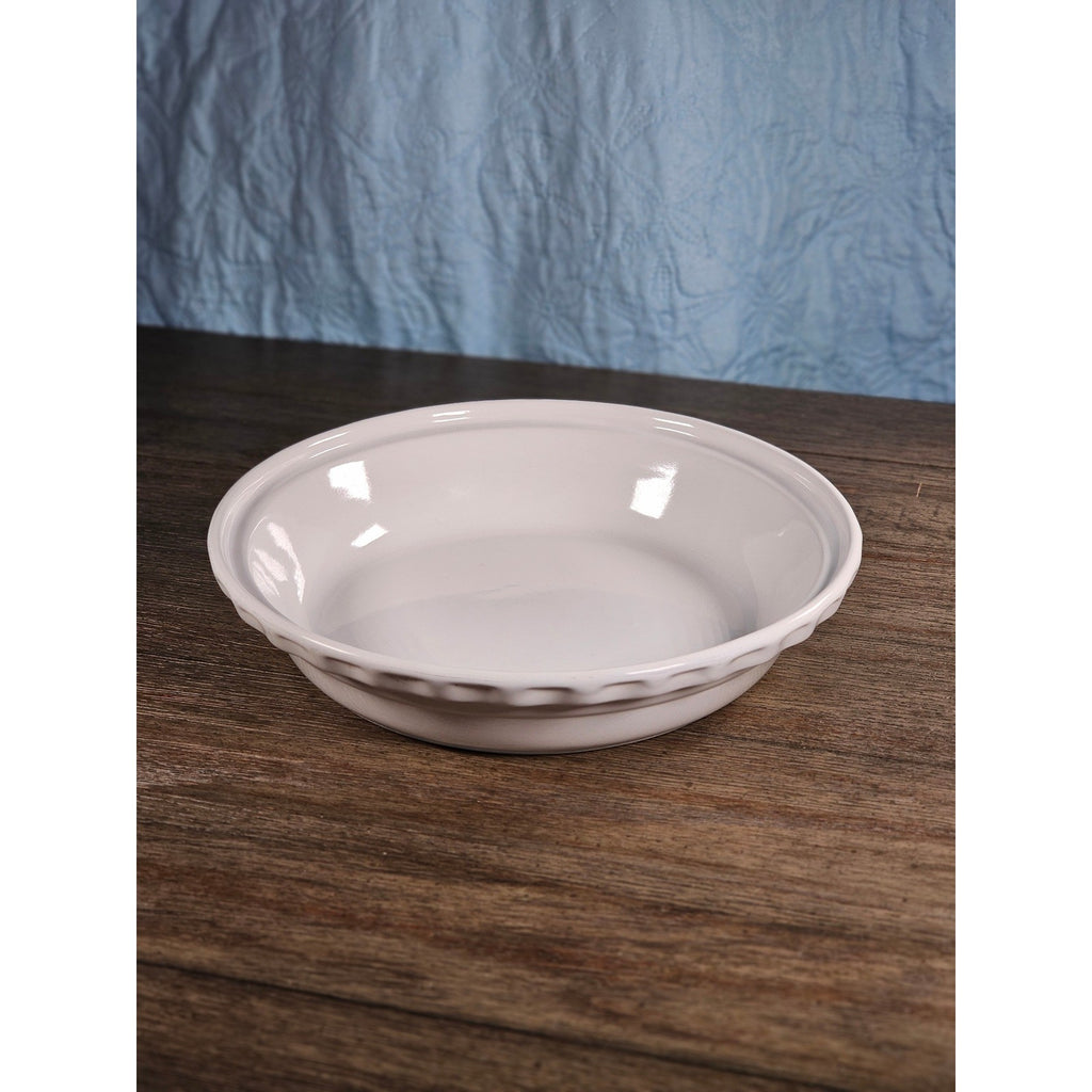 Vintage Chantal White Ceramic Pie Plate 11 Inch Fluted Rim Oven Safe