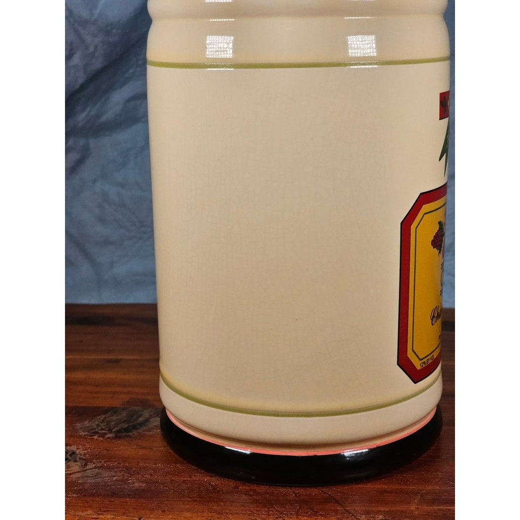 Vintage OGGI Chardonnay Wine Ceramic Canister With Lid 10 In