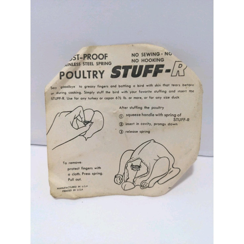 Vintage Poultry Stuffer Stainless Steel Kitchen Tool