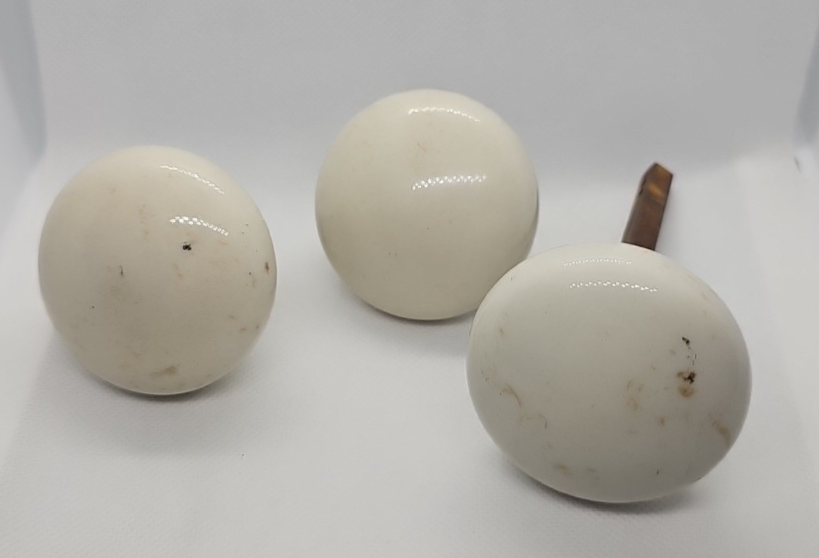 Vintage White Porcelain Door Knobs – Lot of 3 Architectural Salvage Rustic Home