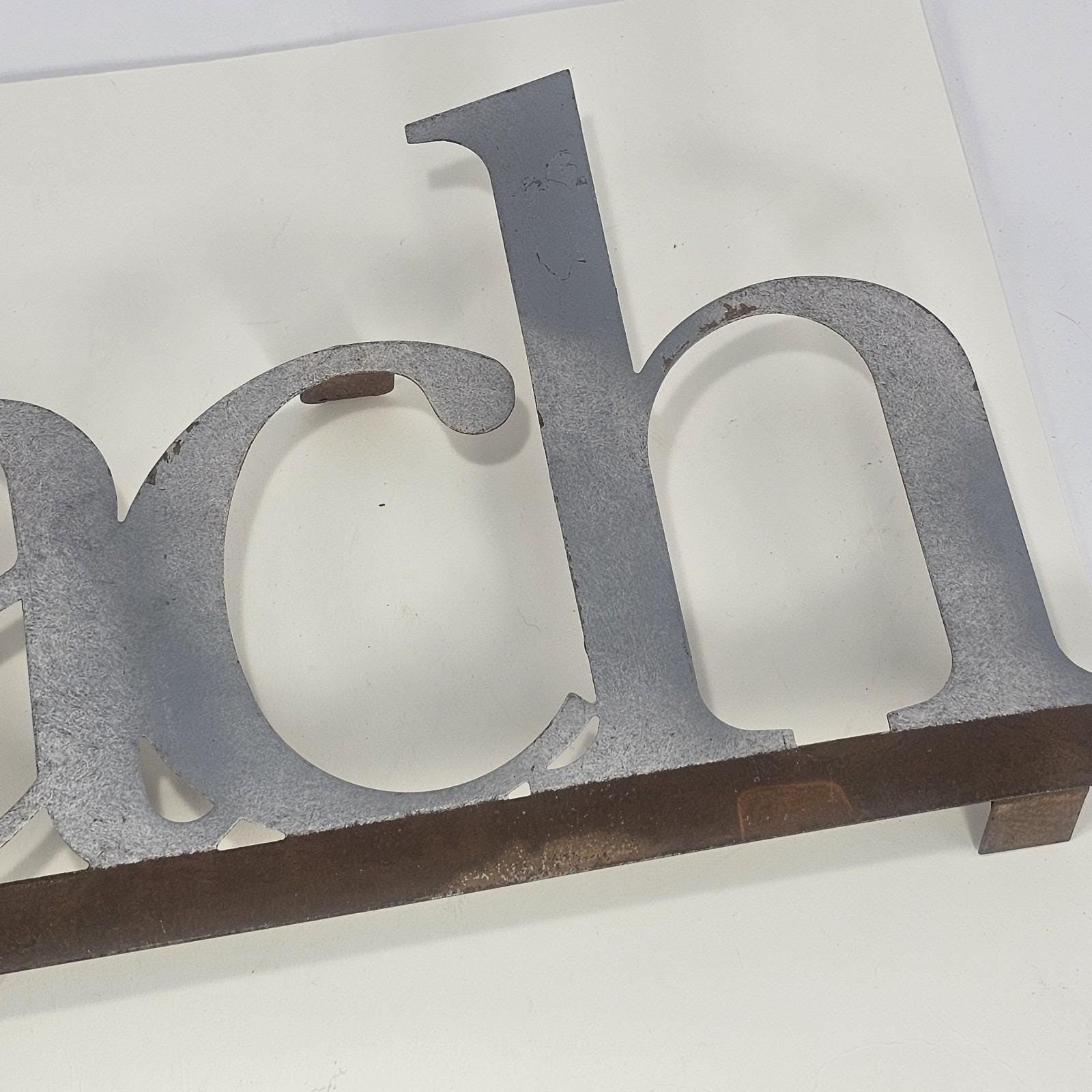 Vintage Metal BEACH Wall Sign Rustic Coastal Pop Out Letters