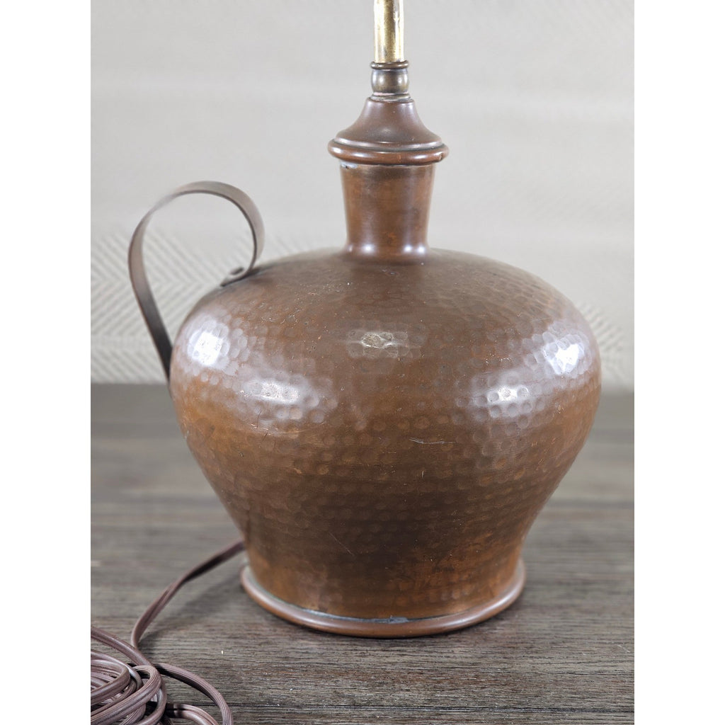 Vintage Hammered Copper Table Lamp 25" Rustic Mid Century Base