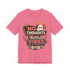 No Thoughts Just Vibes Ghost Shirt, Funny Retro Neon Tee