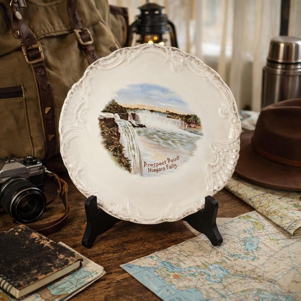 Vintage Niagara Falls Prospect Point Souvenir Plate 8" Scenic Collectible